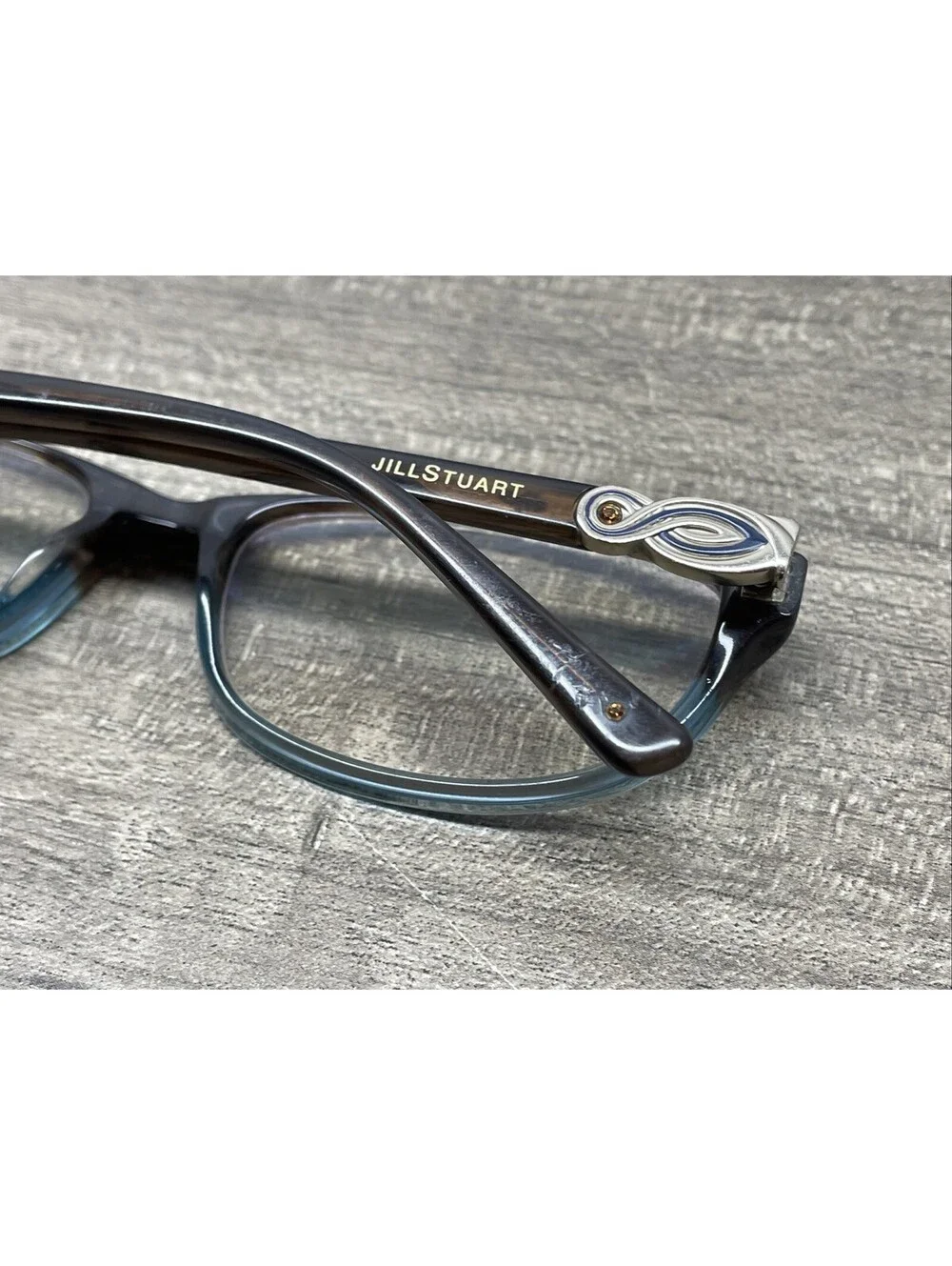 Jill Stuart Eyeglasses Frame JS 317-2 Mocha Swirl/Blue Full Rim 53-16-130 FRAMES